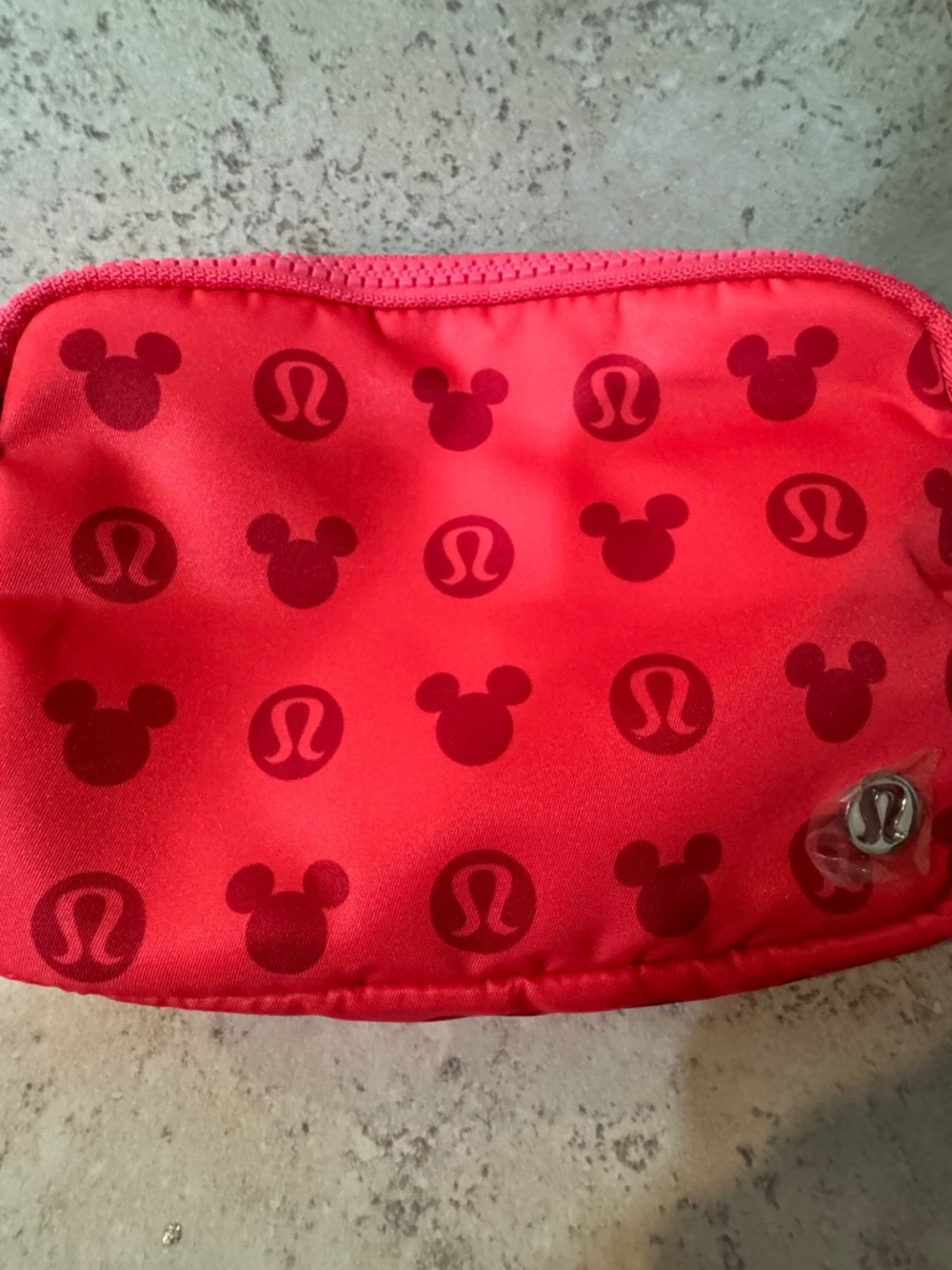 lululemon athletica Bright Red Crossbody Pouch with Dark Red Logo Print